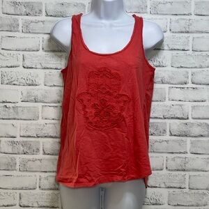 Eyeshadow Reddish Orange Hindu Hand Lace Racerback Tank Medium